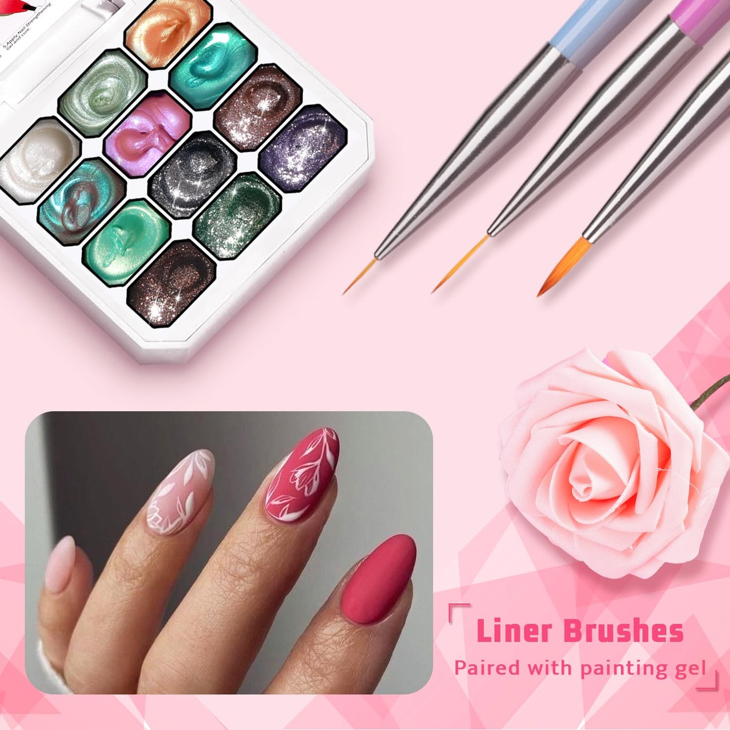 Sponge Pat Paint Nail Gel, Ombre Nails Gradient Gel Nail Blush Blooming Aura Nails Drawing Stripper Floral Painting DIY Nail Art, No Wipe, UV/LED Curing (12 Colors i)-Velvo Beauty