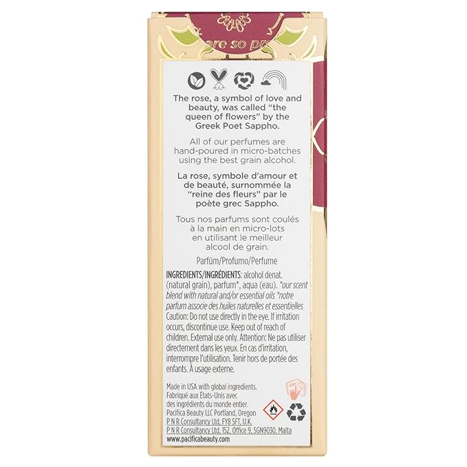 Pacifica Beauty, Persian Rose Clean Fragrance Spray Perfume, Made with Natural & Essential Oils, Fresh Rose Scent, Vegan + Cruelty Free, Phthalate-Free, Paraben-Free, Gifts for Her, 29 ml. 1 fl. oz-Velvo Beauty