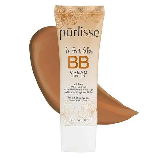 pūrlisse Perfect Glow BB Cream with SPF 30 - Matte Meets Dewy Finish - Enriched with Goji & Hawthorn Berry to Help Improve Skin Texture & Radiance - Deep (1.4 oz)-Velvo Beauty