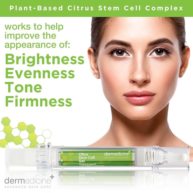 Citrus Stem Cell Gel for Face in Easy to Use targeted Syringe applicator | with Vitamin C, Retinol, Ceramides, Fruit Stem Cell Extract | May Help Hydrate, Firm and Brighten Skin | 0.4 oz / 12 g-Velvo Beauty