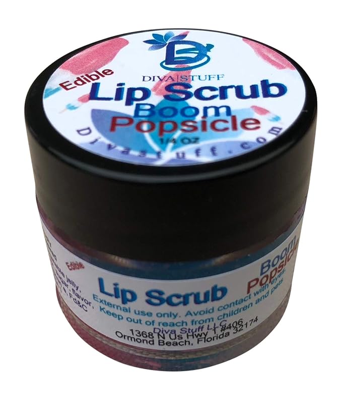 Diva Stuff Ultra Hydrating Lip Scrub for Soft Lips, Gentle Exfoliation, Moisturizer & Conditioner, Boom Popsicle – ¼ oz (Made in the USA)-Velvo Beauty