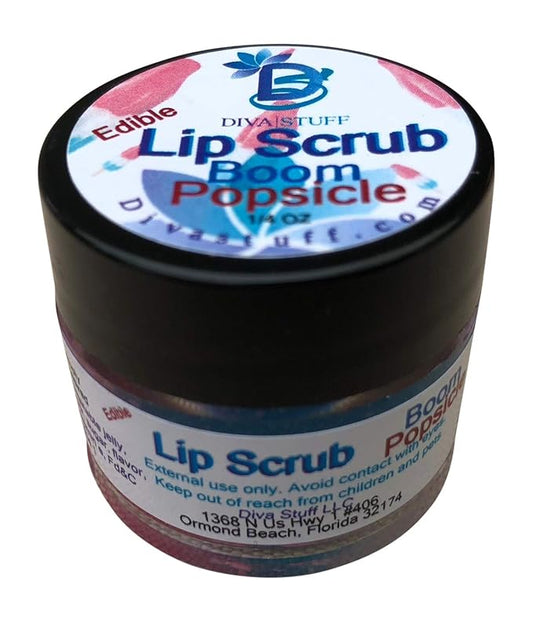 Diva Stuff Ultra Hydrating Lip Scrub for Soft Lips, Gentle Exfoliation, Moisturizer & Conditioner, Boom Popsicle – ¼ oz (Made in the USA)-Velvo Beauty