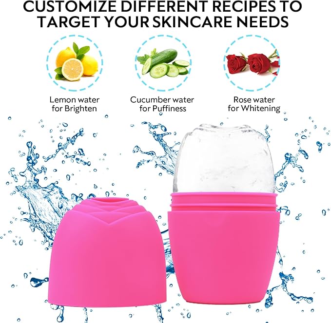 LATME Ice Cube Roller for Face Eyes,Reusable Silicone Ice Mold,Womens Gifts,Face Massager Roller Puffiness Migraine Pain Relief and Minor Injury-Velvo Beauty