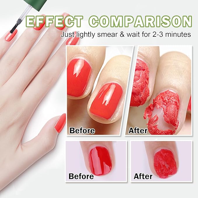 Magic Remover Gel Polish,3PCS Gel Nail Remover,Professional Gel Remover for Nails,Quickly and Easily Removedor de Esmalte Gel (15ML)-Velvo Beauty