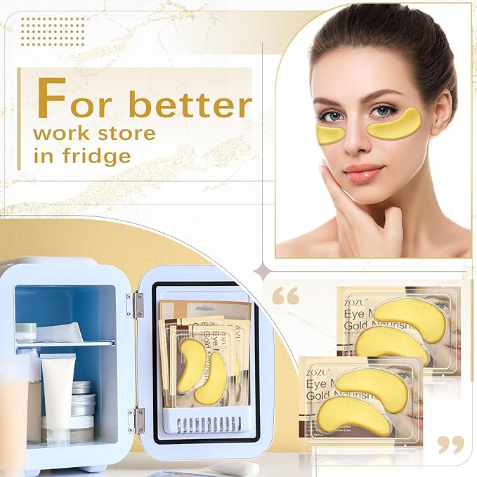 60 Pairs 24k Gold Under Eye Patches for Dark Circles Puffiness Wrinkles Individually Packaged Under Eye Patches Mask with Acid and Collagen for Relieves Pressure and Reduces Wrinkles-Velvo Beauty