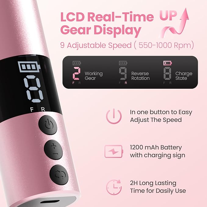 Electric Callus Remover for Feet, Rechargeable Professional Electronic Foot File Nail Grinder,9 Adjustable Speed Foot Sander Scrubber Pedicure Tool for Dry Dead Skin with Sandpaper Discs (Pink)-Velvo Beauty