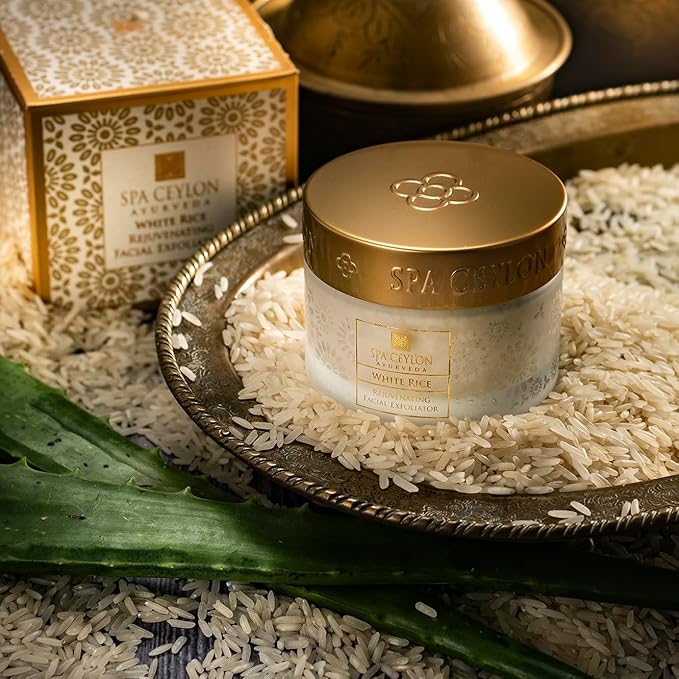 SPA CEYLON White Rice Rejuvenating Facial Exfoliator | Gentle Daily Face Polish for Normal to Dry & Sensitive Skin | 100 g-Velvo Beauty