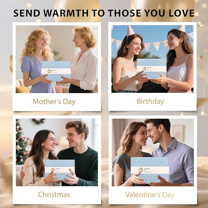 Spa Gift Set, 28pcs Ylang Facial Skin Care Set includes Face Cream, Bath Oil, Serum, Shower Accessories, Clay Mask. Bath & Body Set, Body & Facial Kit for Women & Men, Birthday, Christmas, Dad, Mom-Velvo Beauty