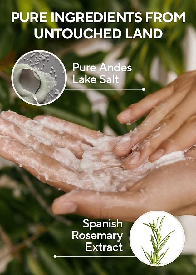 AROMATICA Rosemary Salt Scrub Shampoo - Hair Loss Korean Scalp Detox Shampoo with Rosemary Scalp Oil | Scalp Exfoliator with Salt Scrub for Oily Scalp | Sulfate Free, Silicone Free (10.5 oz / 300g)-Velvo Beauty