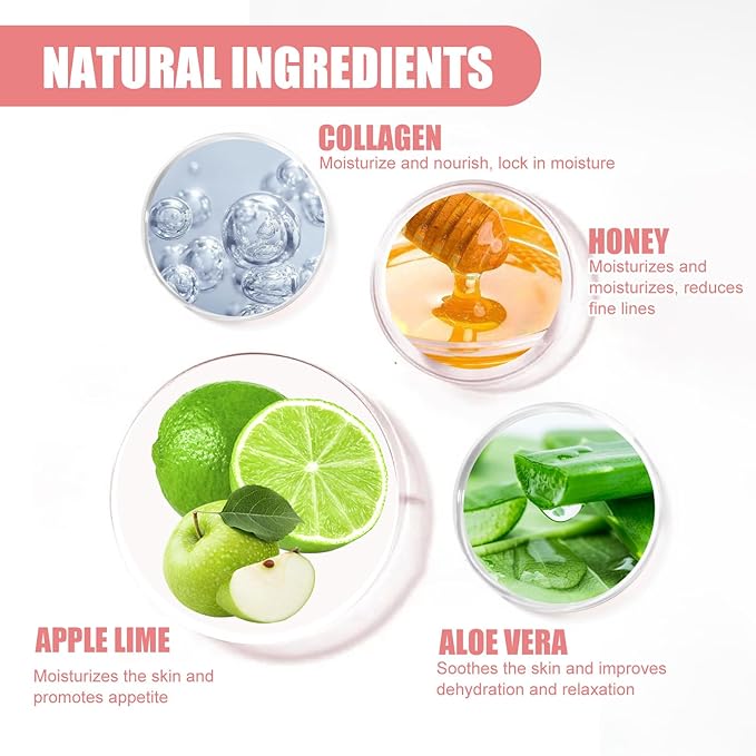 Bee Lip Balm Honey Pot,Watermelon Lip Sleeping Mask Hydrating Prevention Dry and Cracked Lip Scrubs Exfoliator Lip Care,Lip Mask Overnight Reduces Lip Lines (Apple Lime)-Velvo Beauty