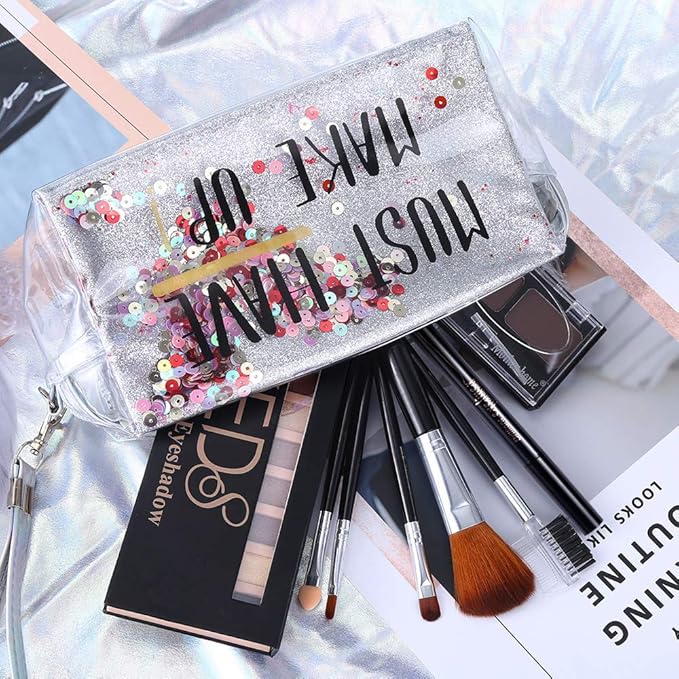 All in One Makeup Kit,12 Colors Nude Shimmer Eyeshadow Palette, Waterproof Black Eyeliner Pencil, Duo Pressed Eyebrow Powder Kit, 5 Brushes With Quicksand Cosmetic Bag Gift Set-Velvo Beauty