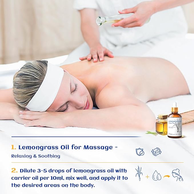 HIQILI 1 Fl Oz Lemongrass Essential Oil, 100% Pure Natural Undiluted for Diffuser, Hair - 30ml-Velvo Beauty