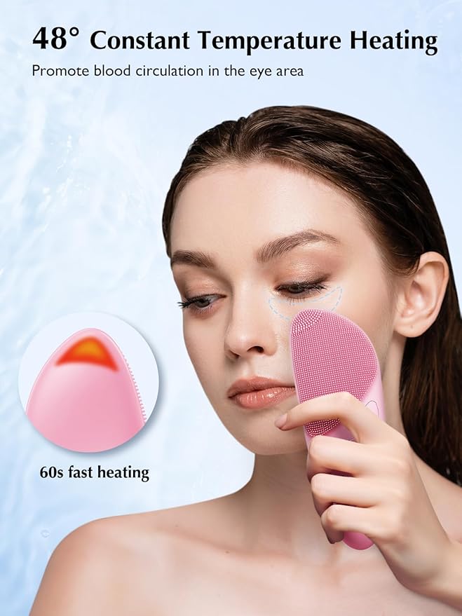 COSLUS Facial Cleansing Brush Silicone Face Scrubber: Waterproof Rechargeable Face Wash Brush, 4 Cleansing Modes, Electric Face Exfoliator for Men Women Cleaning, Exfoliating, Massaging-Velvo Beauty