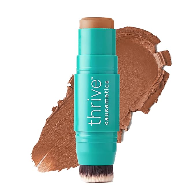Thrive Causemetics Triple Threat Color Stick: Cream Bronzer & Contour Stick with Vitamin E, Evening Primrose Oil, Waterproof Smudge Proof Face Makeup Formula, Ariana (Medium Warm)-Velvo Beauty