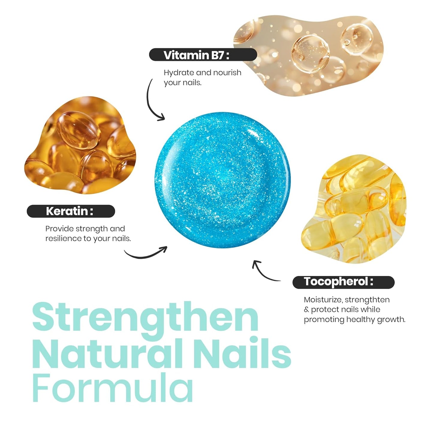 Beetles Blue Glitter Nail Polish - 1Pcs 15ml Fast Drying & Long Lasting Sparkly Nail Polish Frosted Light Blue Shards Nail Lacquer Finish Nail Art Design for Women-Velvo Beauty