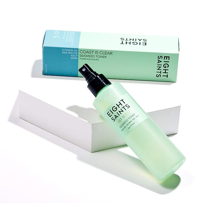 Eight Saints Coast is Clear Seaweed Anti Aging Face Toner, Natural and Organic Alcohol Free Witch Hazel Toner for Face, Minimizes Large Pores and Redness, 6 Ounces-Velvo Beauty