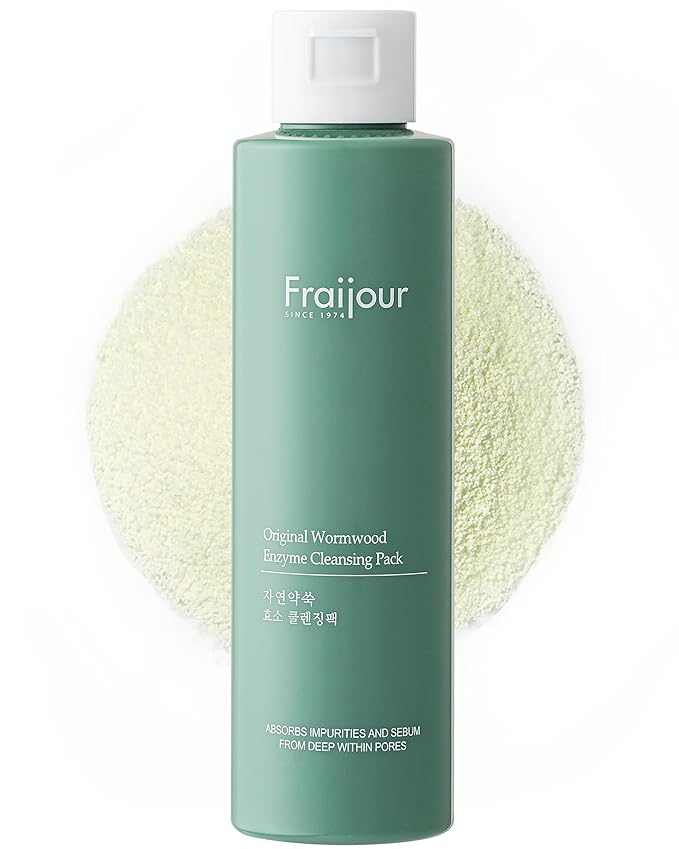 Wormwood Enzyme Cleansing Pack – Korean Powder Face Cleanser & Exfoliant with Papaya Enzyme, AHA BHA PHA, Low pH, Clears Acne & Pores, Smooths Texture, for All Skin Types, 2.82 oz.-Velvo Beauty