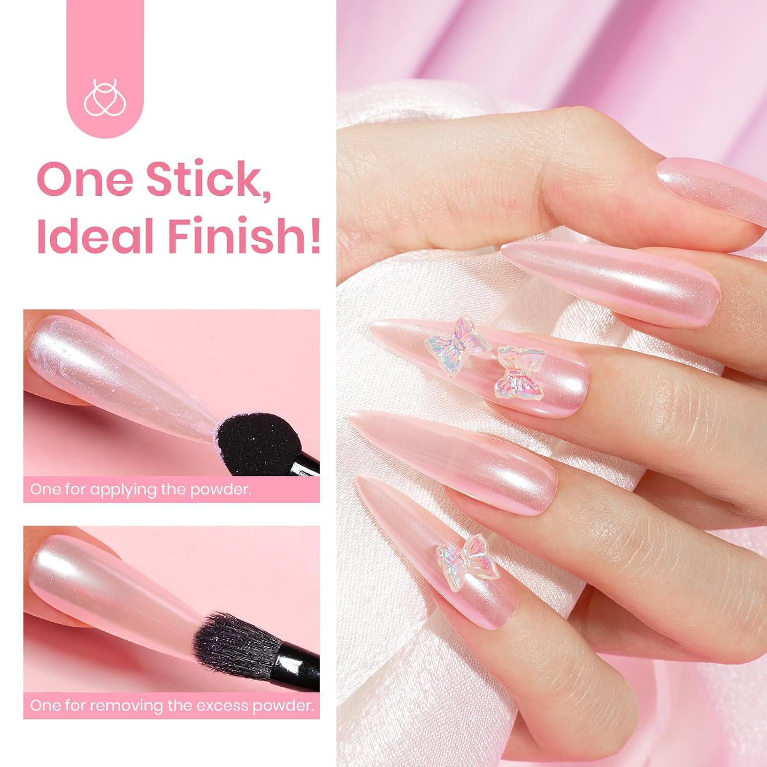 Beetles Pearl Chrome Nail Powder White for Mirror Effect Gel Cromer Nail Powder Nails Glitter Manicure Holographic Pigment Nails Art Design Gifts for Women-Velvo Beauty