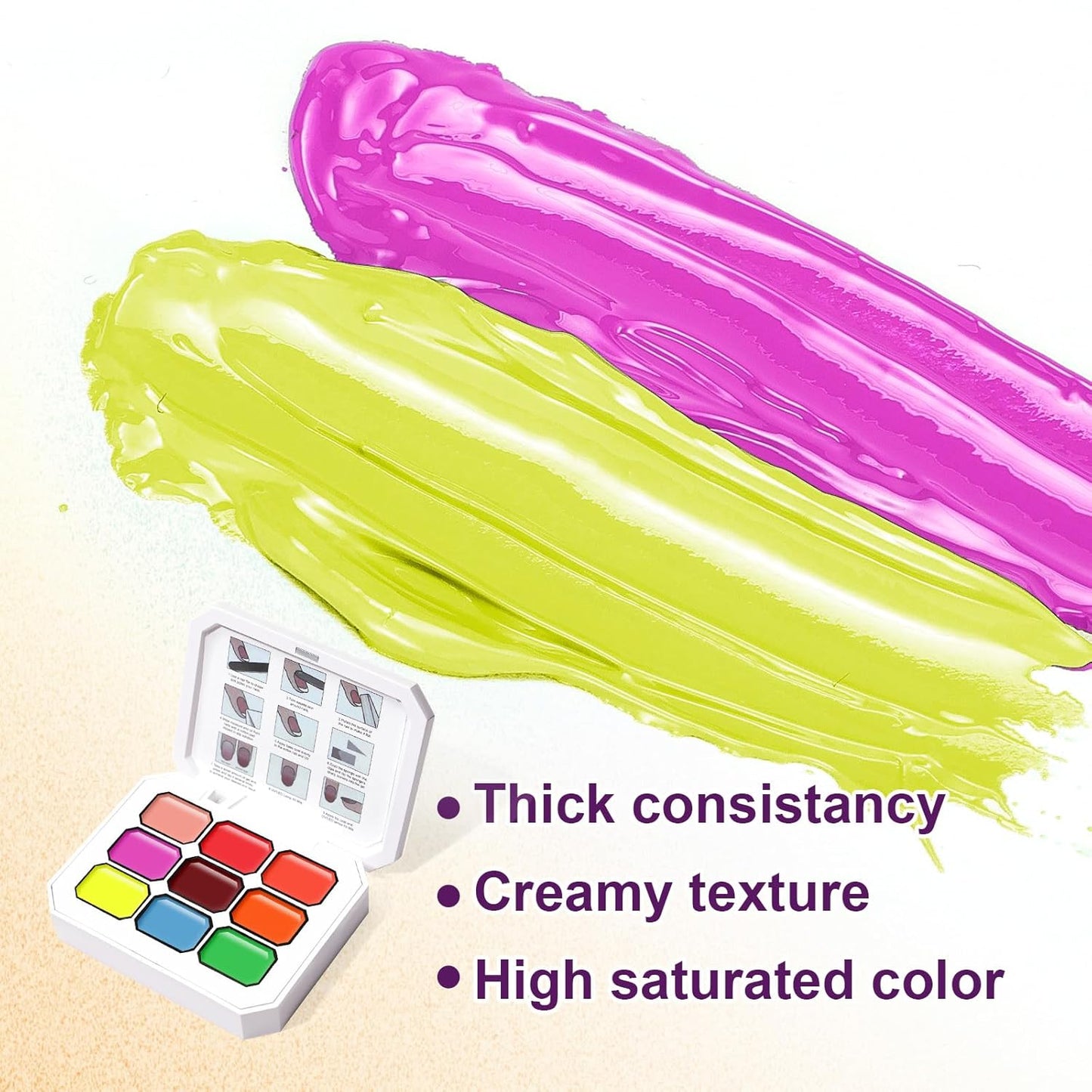 Gradient Painting Gel, 9 Colors Ombre Gel Nail Polish Sponging for Pigment Pat Nails Aura Nails French Manicure Long-lasting Home Salon DIY Nail Art Fluorescent-Velvo Beauty