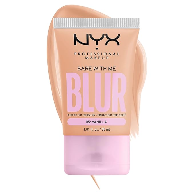 NYX PROFESSIONAL MAKEUP Bare With Me Blur Skin Tint Foundation Make Up with Matcha, Glycerin & Niacinamide - Vanilla-Velvo Beauty