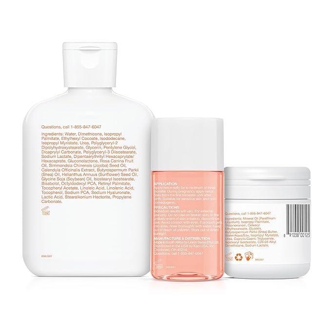 Bio-Oil Skincare Set, Trial Kit for Scars, Stretchmarks, and Dry Skin, 3 Pc Travel Size Kit Includes Skin Care Oil, Dry Skin Gel, and Body Lotion, use for Scars, Pregnancy Stretch Marks, and Dry Skin-Velvo Beauty
