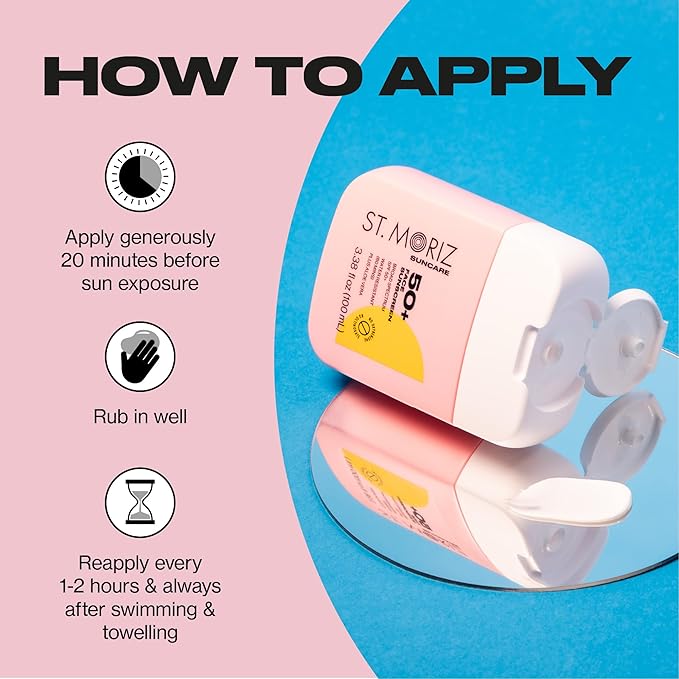 St Moriz Suncare SPF - Sunscreen - Broad Spectrum Protection Water Resistant Sunscreen Moisturizing Lotion + Vitamin E - Oxybenzone & Octinoxate Free - Vegan - Face, 50, Sun Protection Factor (SPF)-Velvo Beauty