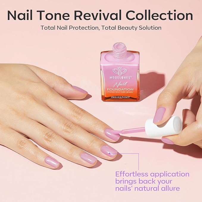 modelones Nail Strengthener Jelly Purple Nail Repair for Damaged Nails Strengthening Polish 15ml Nail Growth and Strengthener Natural Concealer Foundation Nail Care Gifts for Women-Velvo Beauty