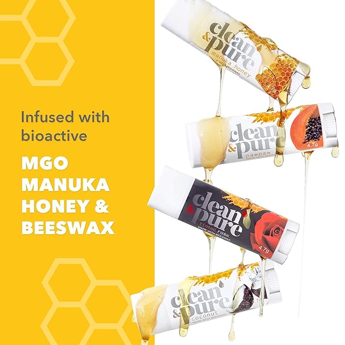 Lip Balm 2-Pack (Coconut) | Manuka Honey Beauty Products | Lip Care Set With 100% All Natural Beeswax and Vitamin E Oil | Flavored Lip Balm for Dry, Chapped Lips-Velvo Beauty