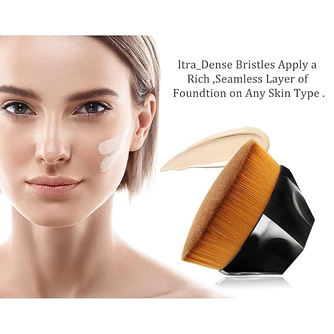 2 Pcs Phoera Foundation Makeup 102 and 104 Liquid Full Coverage 24HR Matte Oil Control Foundation Makeup Concealer (Nude & Buff Beige) with Kabuki Foundation Brush Flat Top-Velvo Beauty