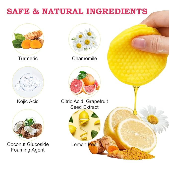 40 PCS Turmeric Kojic Acid Cleansing Pads,Turmeric and Kojic Acid Face Pads,Turmeric Kojic Acid Pads for Face-Velvo Beauty