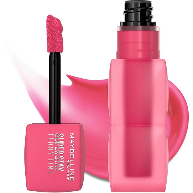 Maybelline Super Stay Teddy Lip Tint, Long Lasting Matte Lipstick For Up To 12HR Wear, Pinky Promise, 1 Count-Velvo Beauty