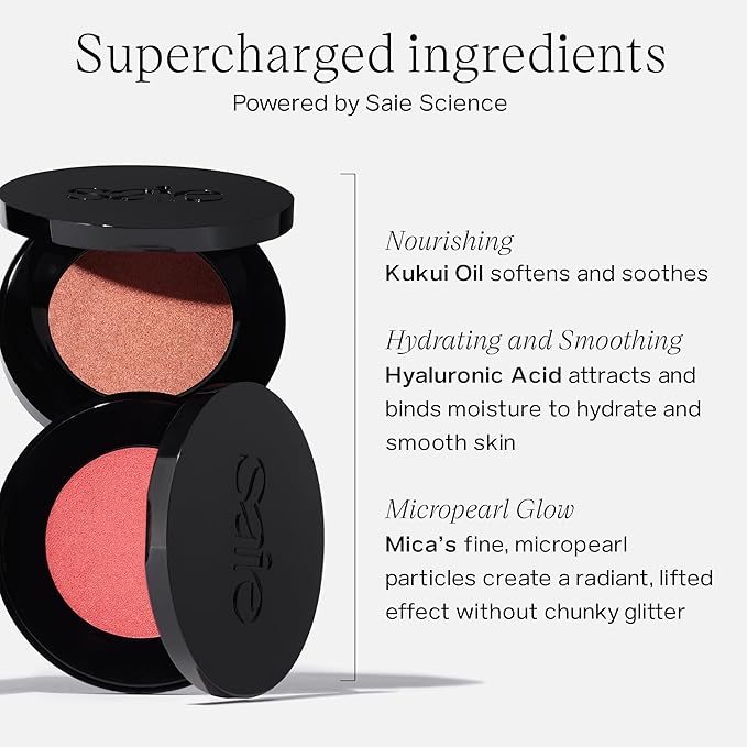 Saie Glow Sculpt Multi-Use Highlighter + Cream Blush - Lightweight with Hyaluronic Acid + Micropearl for Radiant, Glowing Skin - Quartzglow (.02 oz)-Velvo Beauty