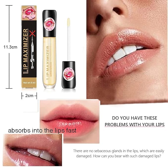 Vitamin E Lip Plumping Serum, Lip Hyaluronic Lip Plumper, Lip Plumping Serum Instant Lip Balm for Moisturize, Eliminate Dryness Wrinkles Enhances Plump Gloss (2PC)-Velvo Beauty