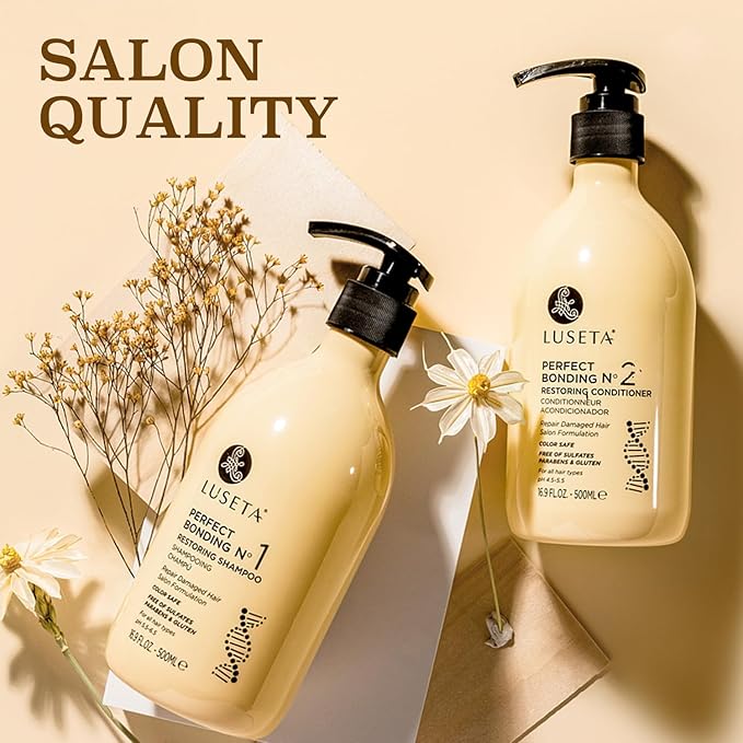 Luseta Salon Shampoo and Conditioner Set with Rosemary Oil, Acidic Bonding, Shampoo and Conditioner Sulfate Free for Women Hair Care, Repair Routine Shampoo and Conditioner for Hair Loss 2x16.9 oz-Velvo Beauty