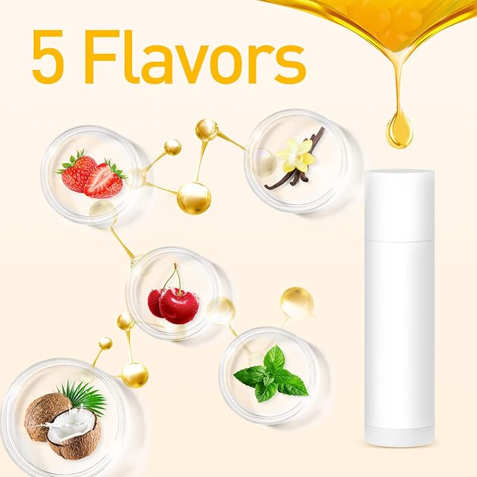 DMSKY 100 Pack Lip Balm Unlabeled, Natural Lip Balm Bulk Blank Tube, Lip Balm for Party Favors and Gift Basket Filling, Wedding or Baby Shower-5 Flavors-Velvo Beauty