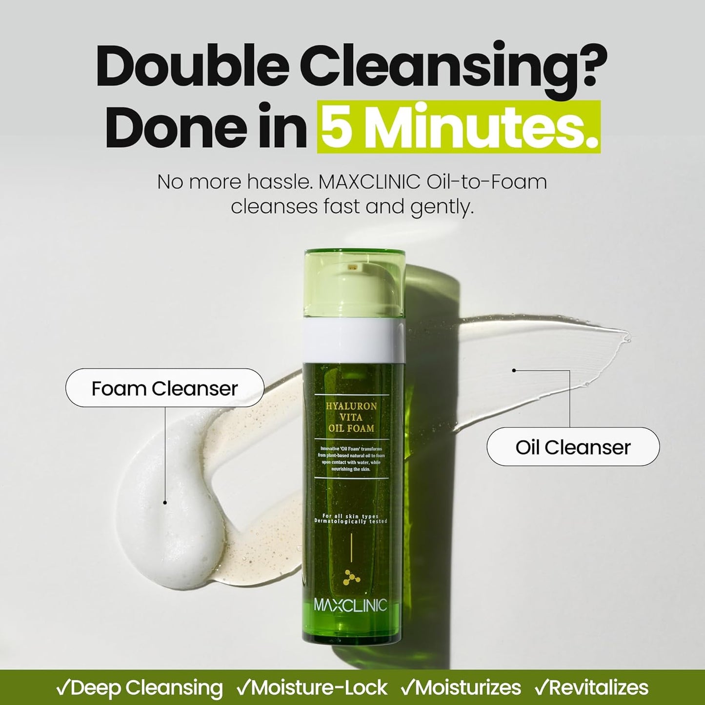 [K-Beauty] Hyaluron Vita Oil to Foam - All-in-One Korean Face Wash OilBased Foaming Facial Cleanser - Pore Minimizing & Blackhead Remover - Makeup Deep Cleansing Oil for Dry Skin (3.88 fl oz)-Velvo Beauty