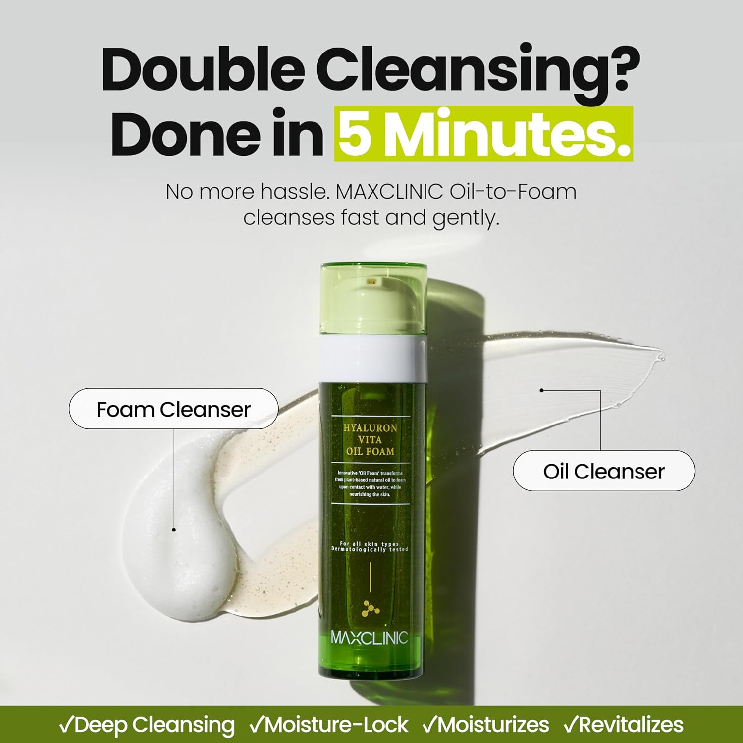 [K-Beauty] Hyaluron Vita Oil to Foam - All-in-One Korean Face Wash OilBased Foaming Facial Cleanser - Pore Minimizing & Blackhead Remover - Makeup Deep Cleansing Oil for Dry Skin (3.88 fl oz)-Velvo Beauty