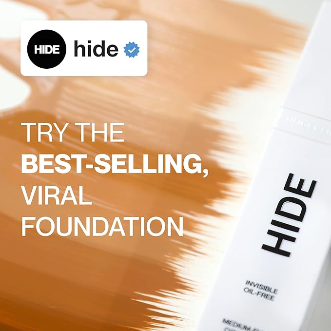 HIDE PREMIUM Liquid Foundation, Multi-Use Waterproof Foundation, Medium/Full Coverage Foundation, Shades for All Skin Types (See Shade Finder), Natural Beige, 1 fl oz-Velvo Beauty