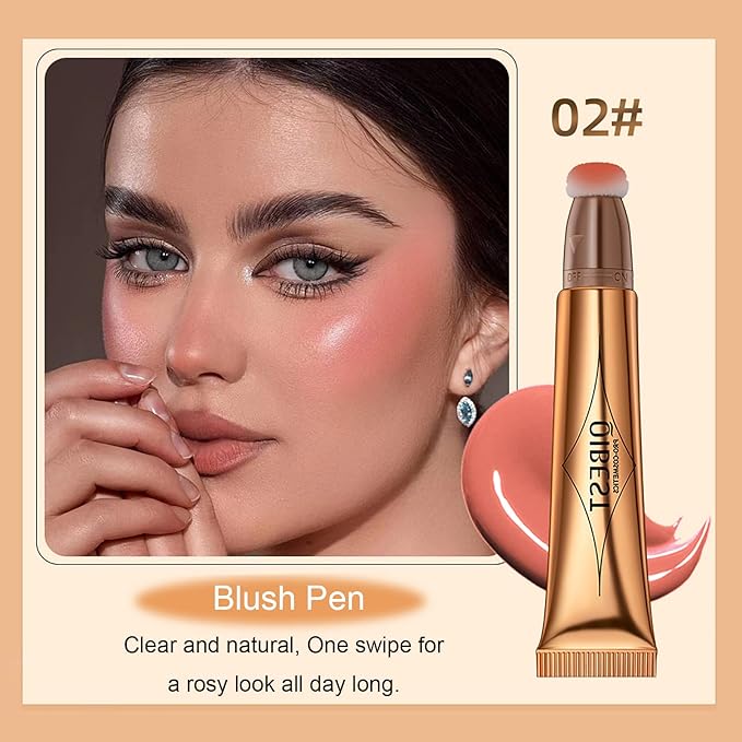 3 Pcs Beauty Wand For Liquid Contour Highlighter and Blush Rouge with Cushion Applicator Attached Easy to Blend, Lightweight Blendable Super Silky Cream Face Illuminator Makeup Stick-Velvo Beauty