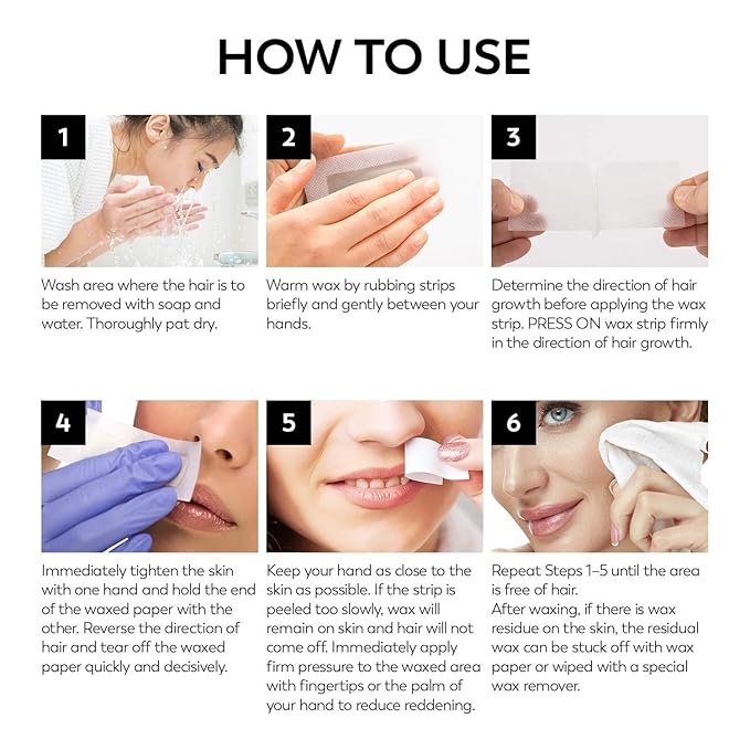 ShineMore Facial Wax Strips for hair removal - Hypoallergenic for All Skin Types - - Gentle and Fast-Working for Face, Eyebrow, Upper Lip, and Chin (40 Women Wax Strips + 4 Calming Oil Wipes NATURE NATION Ingredients )-Velvo Beauty