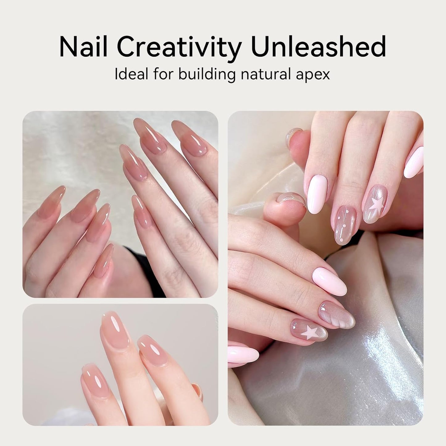 MAYCHAO Clear Milky White Builder Gel for Nails, 15ml Nail Strengthener in a Bottle, Nail Extension Hard Gel, Soak Off Long Lasting UV Light Cure-Velvo Beauty