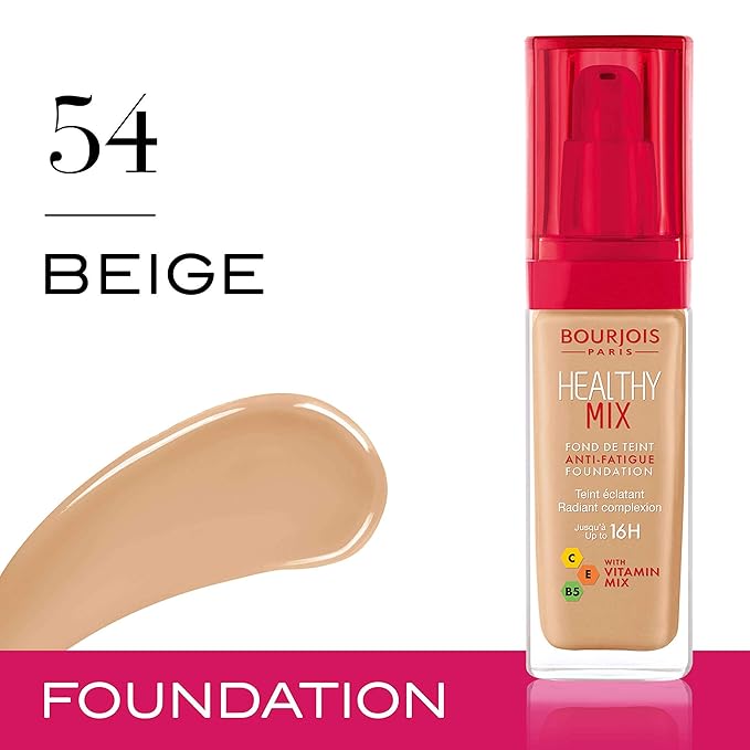 Bourjois Healthy Mix Foundation for Women, 54 Beige, 1 Ounce-Velvo Beauty