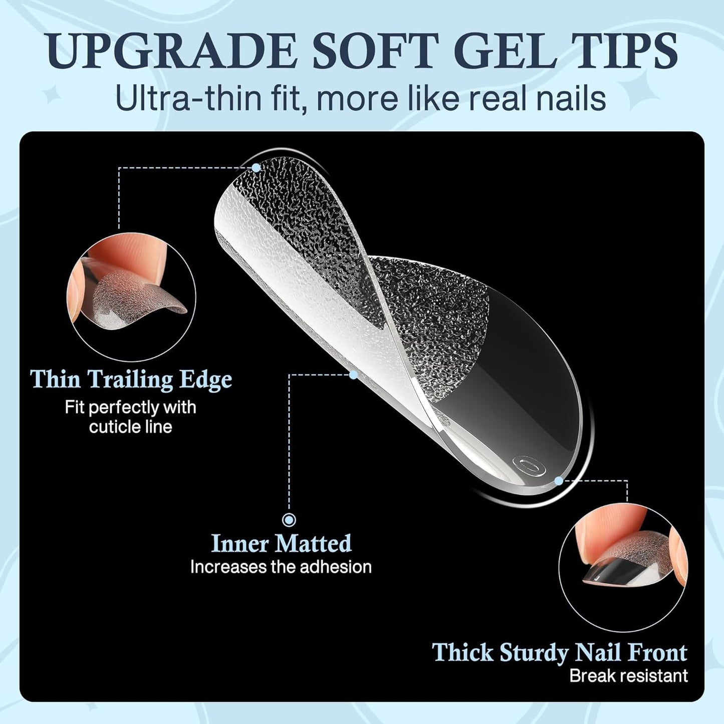 Extra Short Almond Fake Nails, 504pcs Soft Gel Pre-Shaped Acrylic Nail Tips, Half Matte Full Cover Clear Gelly Press on Flase Nail Tips for Extension Nail Manicure Home DIY 12 Sizes-Velvo Beauty