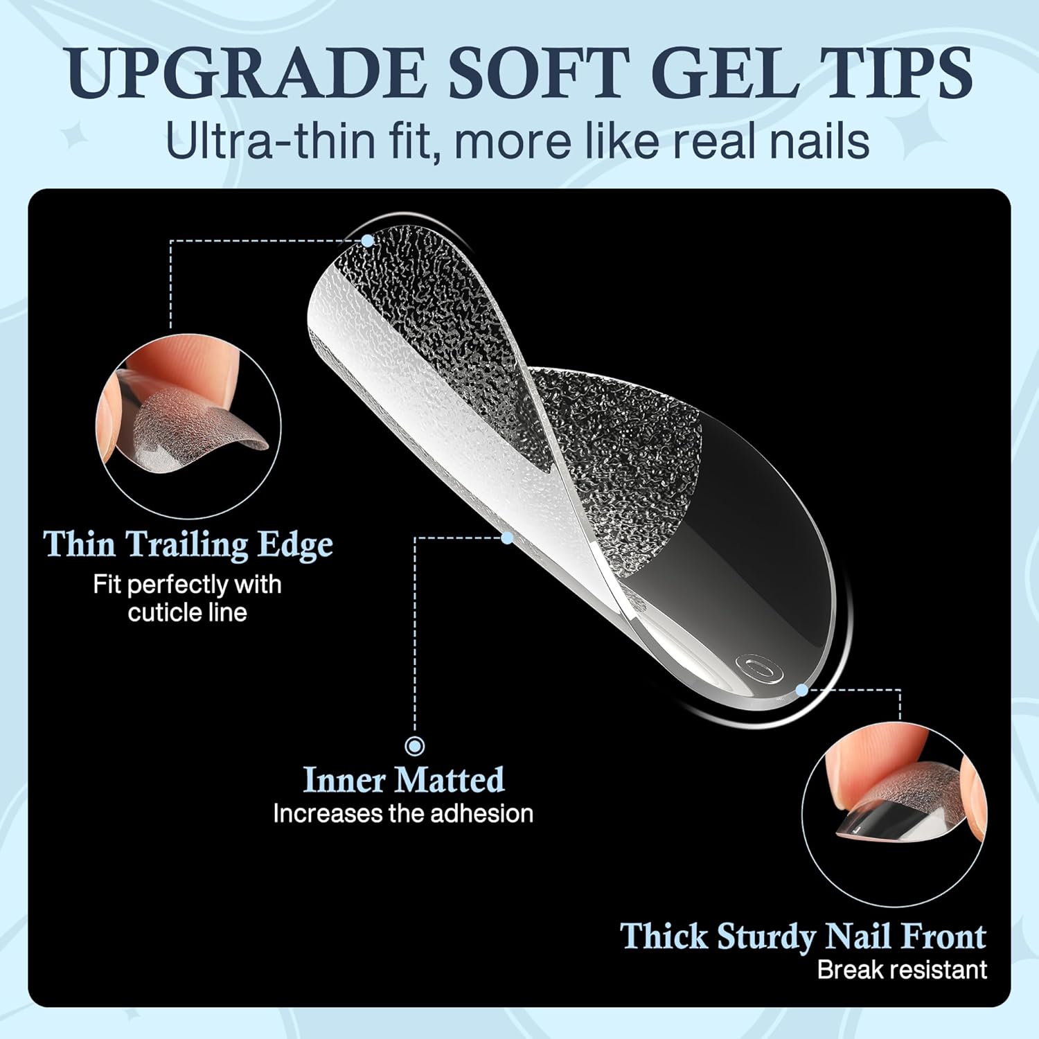 Extra Short Almond Fake Nails, 504pcs Soft Gel Pre-Shaped Acrylic Nail Tips, Half Matte Full Cover Clear Gelly Press on Flase Nail Tips for Extension Nail Manicure Home DIY 12 Sizes-Velvo Beauty