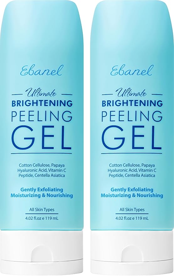 Ebanel Exfoliating Face Scrub Peeling Gel 2 Pack, Brightening Moisturizing Cleanser, Dead Skin Remover for Face, Exfoliating Facial Wash with Centella, Hyaluronic Acid, Vitamin C & E-Velvo Beauty