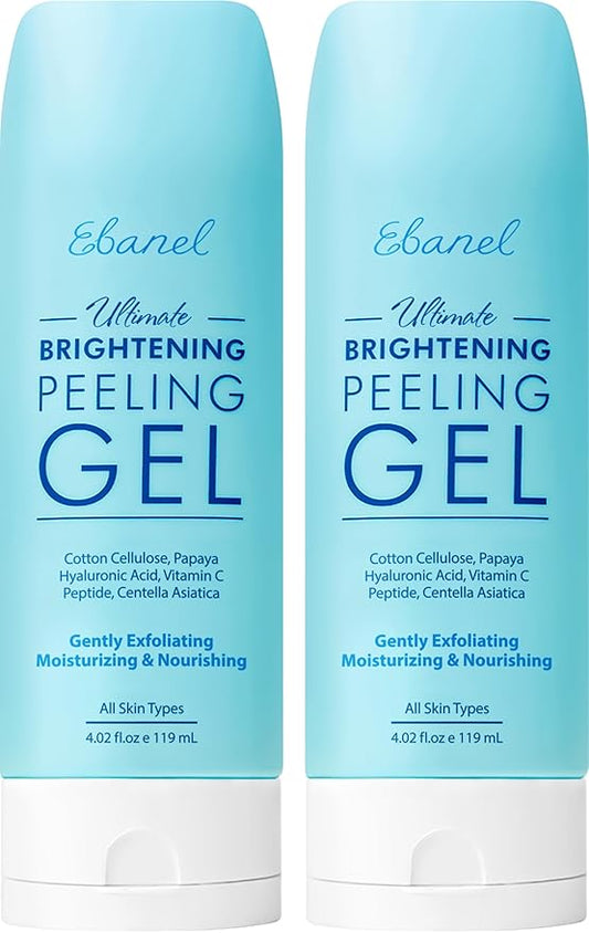 Ebanel Exfoliating Face Scrub Peeling Gel 2 Pack, Brightening Moisturizing Cleanser, Dead Skin Remover for Face, Exfoliating Facial Wash with Centella, Hyaluronic Acid, Vitamin C & E-Velvo Beauty