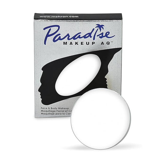 Mehron Makeup Paradise Makeup AQ Refill Size | Stage & Screen, Face & Body Painting, Beauty, Cosplay, and Halloween | Water Activated Face Paint, Body Paint, Cosplay Makeup .25 oz (7 ml) (White)-Velvo Beauty
