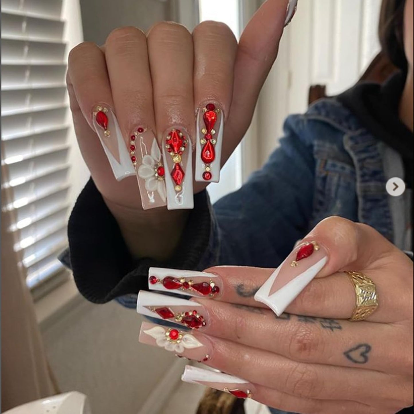 HNUIX Nail Rhinestones - 3D Multi Shape Size, Red Nail Gems, Flat Back, with Kit, for Nail Art, DIY Decorations-Velvo Beauty