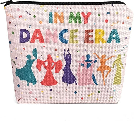 My Dance Era Canvas Zipper Cosmetic Bag, Small Makeup Bag for Women, Friends, Daughter, Sister for Dancers, Dancer Birthday Gifts for Girls (Pink)-Velvo Beauty
