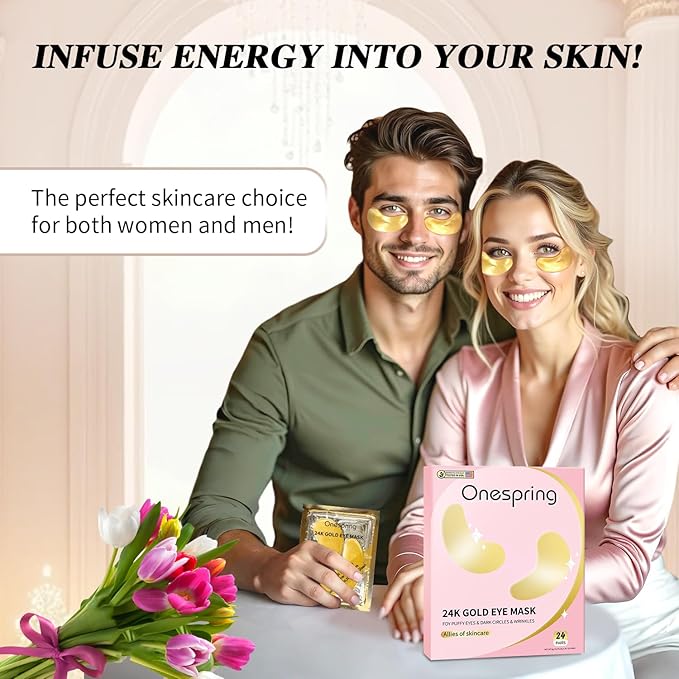 Under Eye Patches (24 Pairs), 24K Gold Under Eye Masks for Dark Circles, Puffy Eyes, Undereye Bags, Wrinkles - Rejuvenating & Revitalizing Eye Skincare Treatment - Bridesmaid Gifts for Women-Velvo Beauty